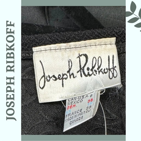 Joseph Ribkoff Off the Shoulder Little Black Dress Cut Out Beaded Embroidered 8 - Picture 9 of 9